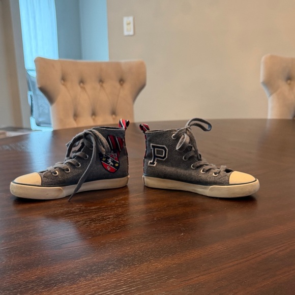 Polo Ralph Lauren Charcoal Kids High-Top Sneakers - Picture 2 of 6